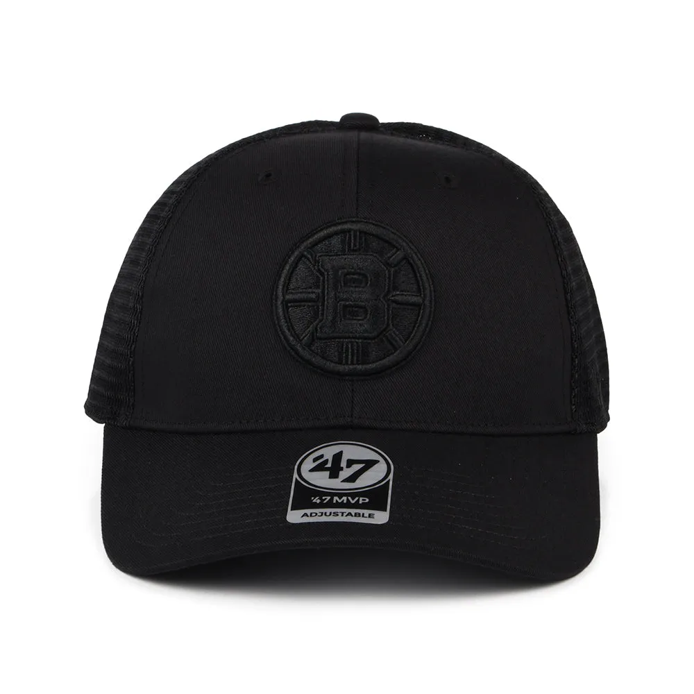 47 Brand Boston Bruins Trucker Cap - NHL Branson MVP - Black On Black