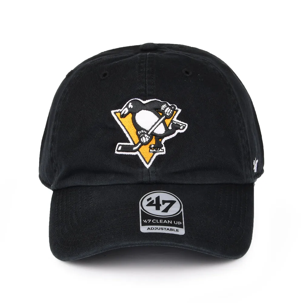47 Brand Pittsburgh Penguins Baseball Cap - NHL Clean Up - Black