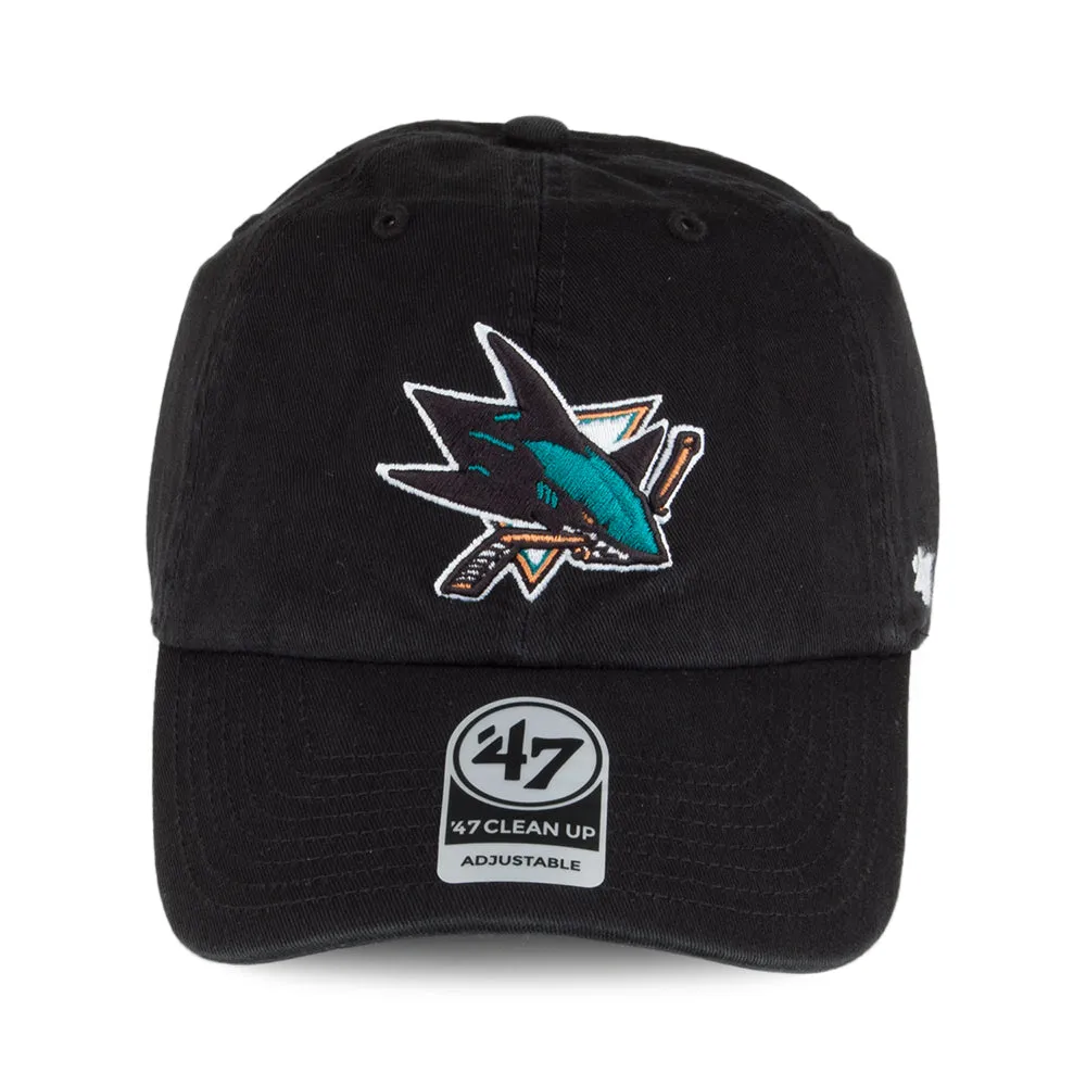 47 Brand San Jose Sharks Baseball Cap - NHL Clean Up - Black