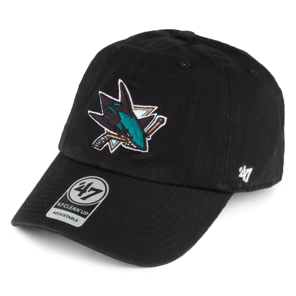 47 Brand San Jose Sharks Baseball Cap - NHL Clean Up - Black