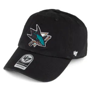 47 Brand San Jose Sharks Baseball Cap - NHL Clean Up - Black