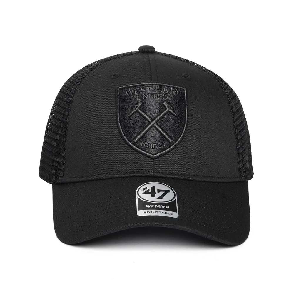 47 Brand West Ham United FC Trucker Cap - Branson MVP - Black On Black
