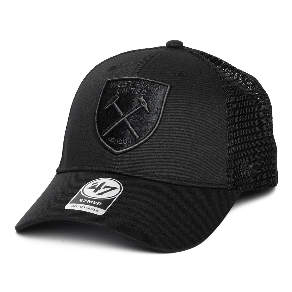 47 Brand West Ham United FC Trucker Cap - Branson MVP - Black On Black