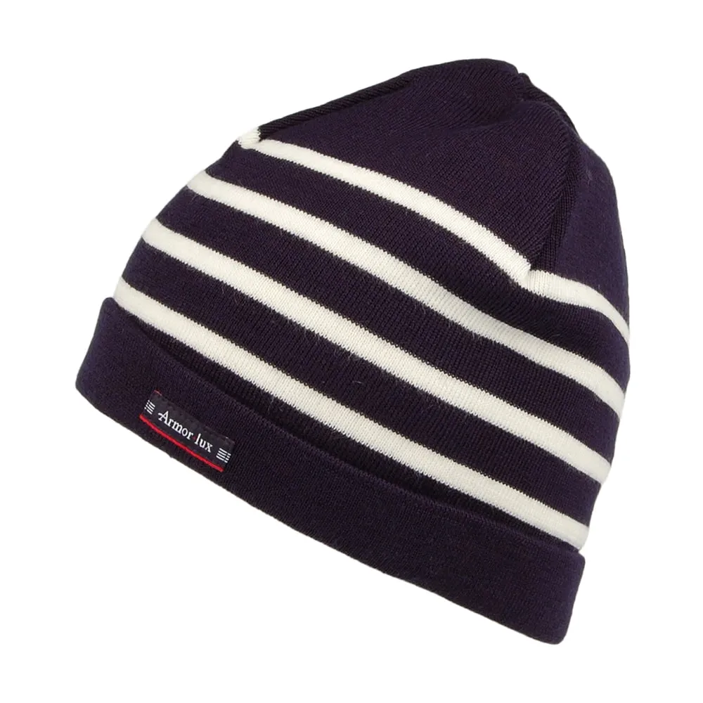 Armor Lux Alexandre Striped Beanie Hat - Navy-Cream