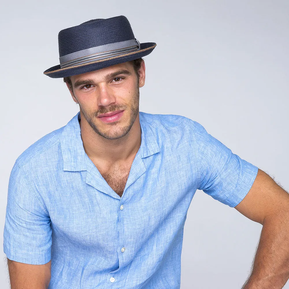 Bailey Hats Carver Pork Pie Hat - Navy Blue