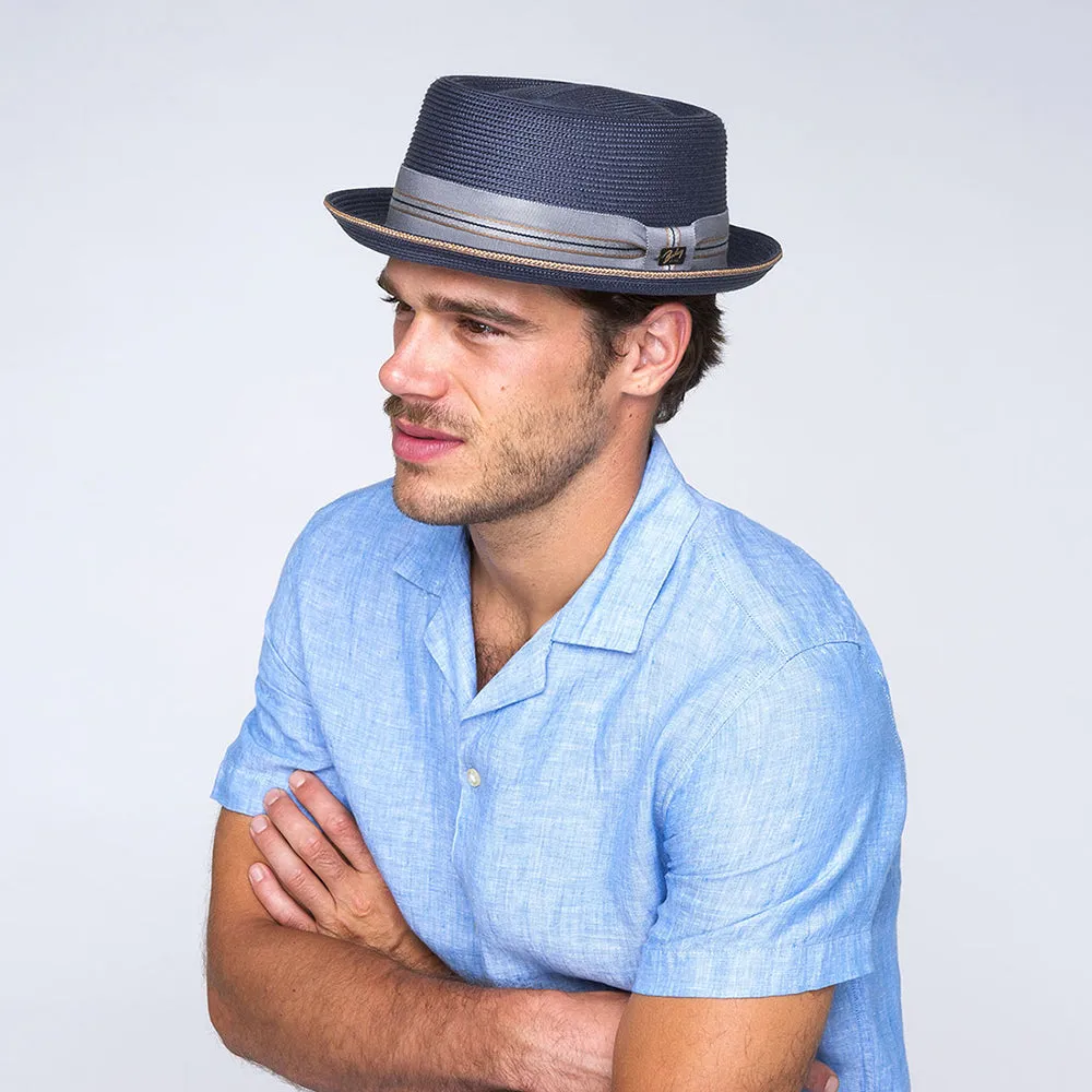 Bailey Hats Carver Pork Pie Hat - Navy Blue