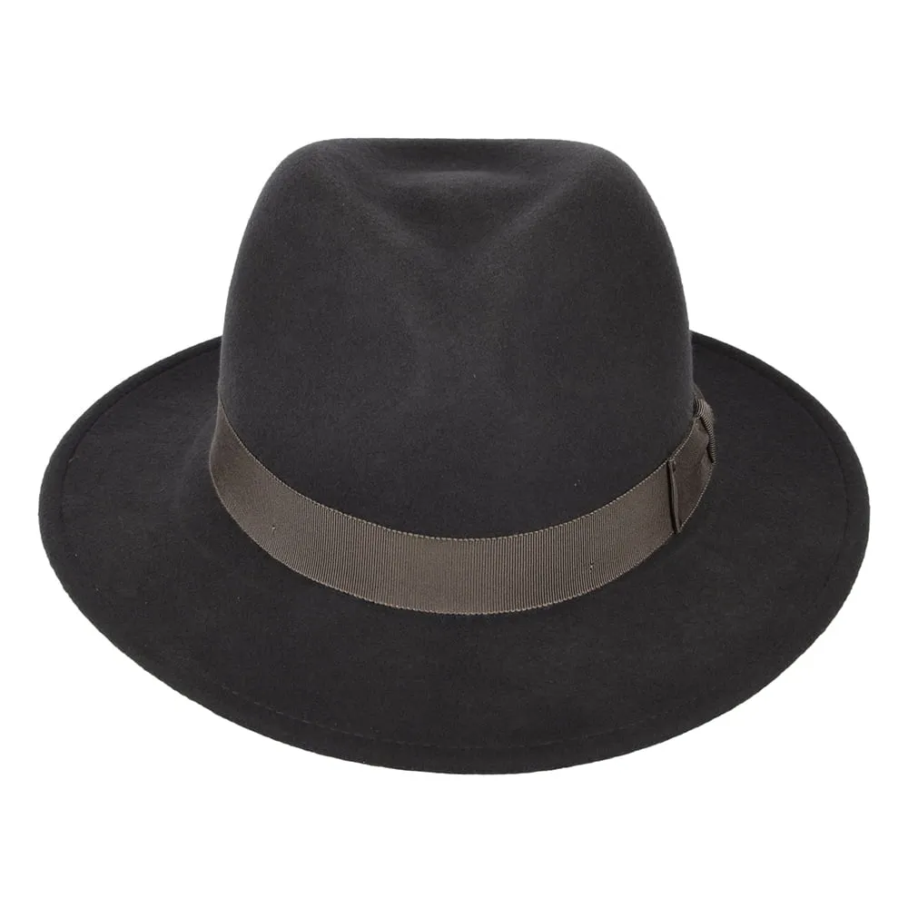 Bailey Hats Curtis Crushable Water Repellent Wool Felt Fedora Hat - Grey