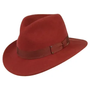 Bailey Hats Curtis Crushable Water Repellent Wool Felt Fedora Hat - Henna