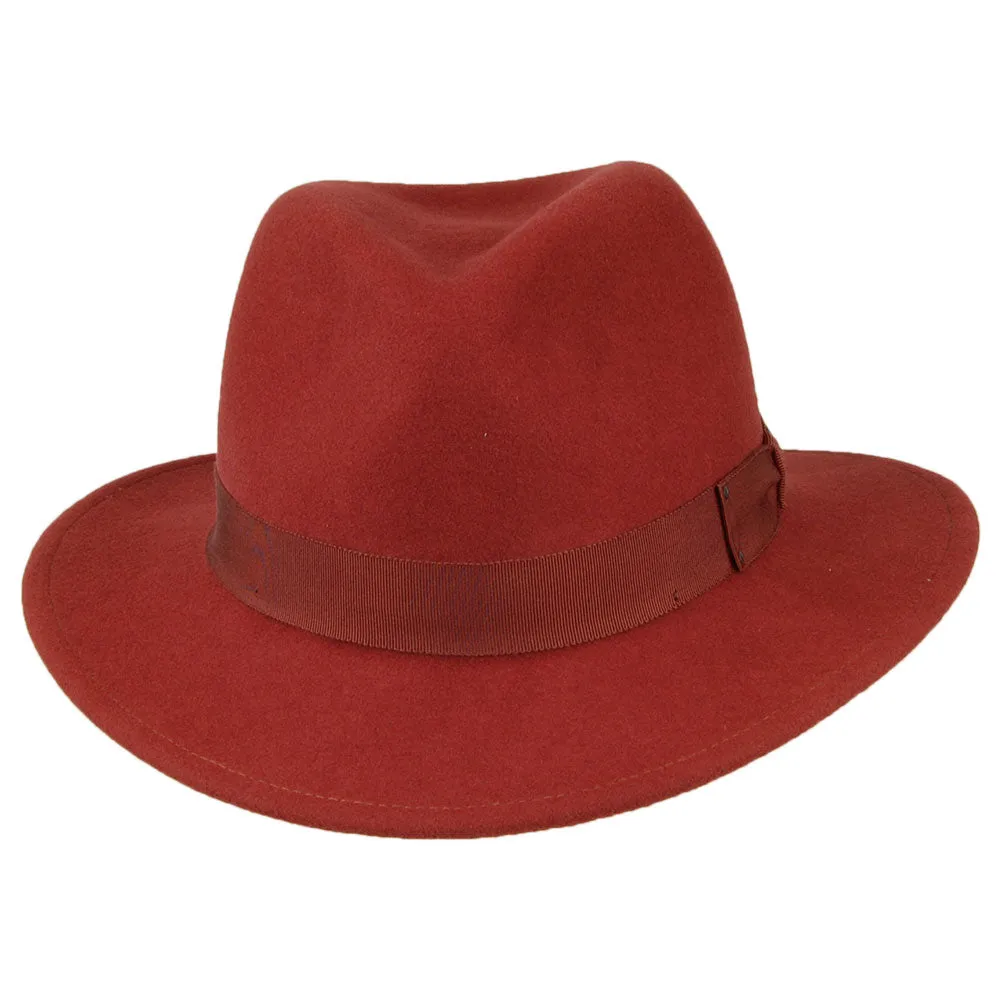 Bailey Hats Curtis Crushable Water Repellent Wool Felt Fedora Hat - Henna