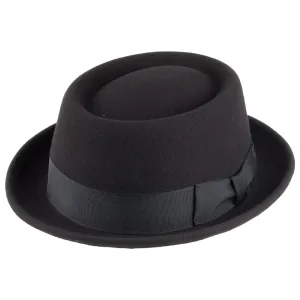 Bailey Hats Darron Crushable Water Repellent Wool Felt Pork Pie Hat - Black