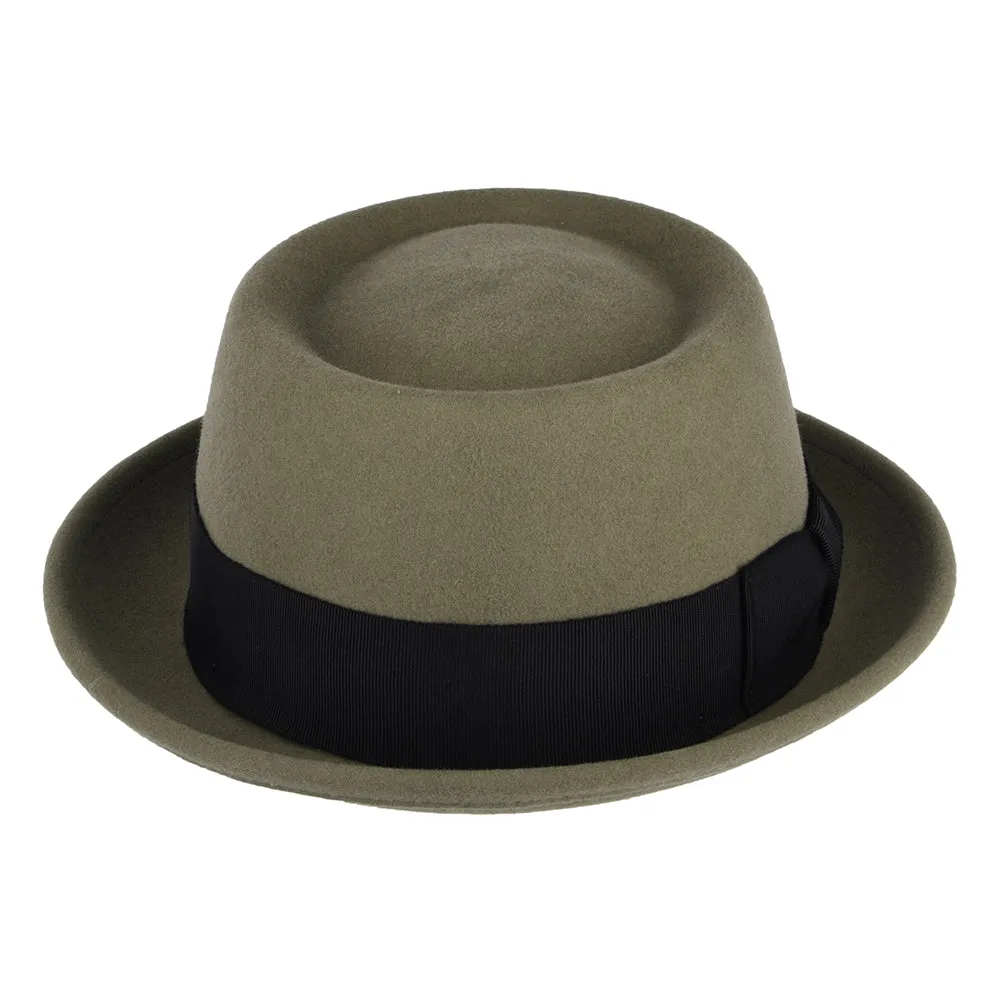 Bailey Hats Darron Crushable Water Repellent Wool Felt Pork Pie Hat - Khaki