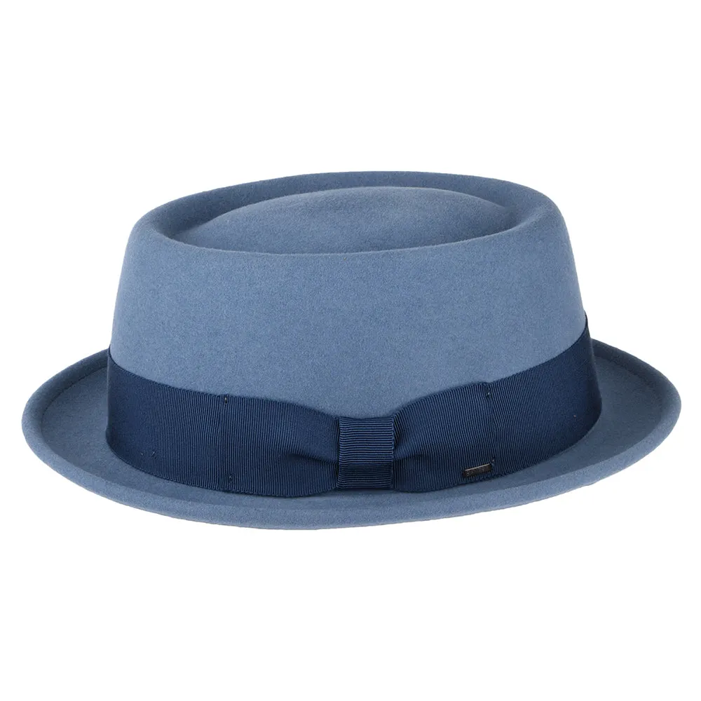 Bailey Hats Darron Crushable Water Repellent Wool Felt Pork Pie Hat - Mid Blue
