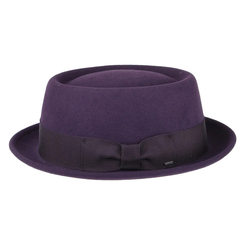 Bailey Hats Darron Crushable Water Repellent Wool Felt Pork Pie Hat - Purple