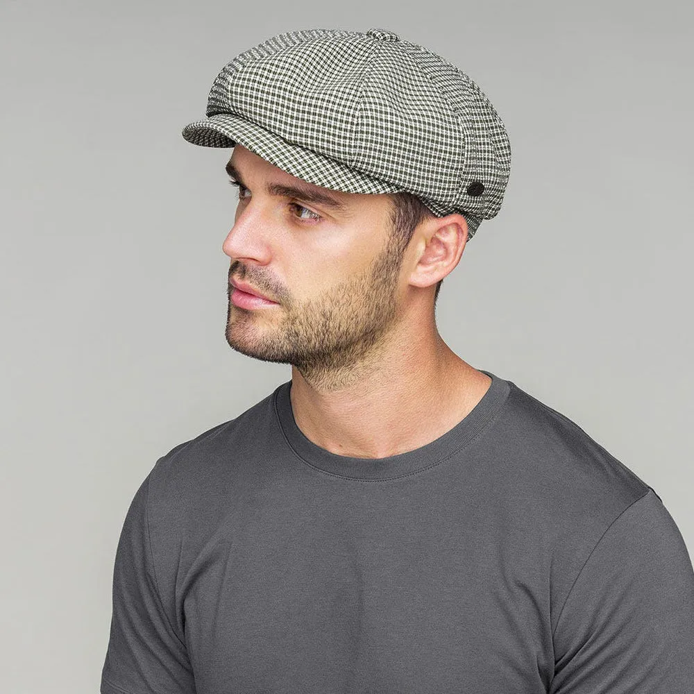 Bailey Hats Laz Seersucker Newsboy Cap - Black-White
