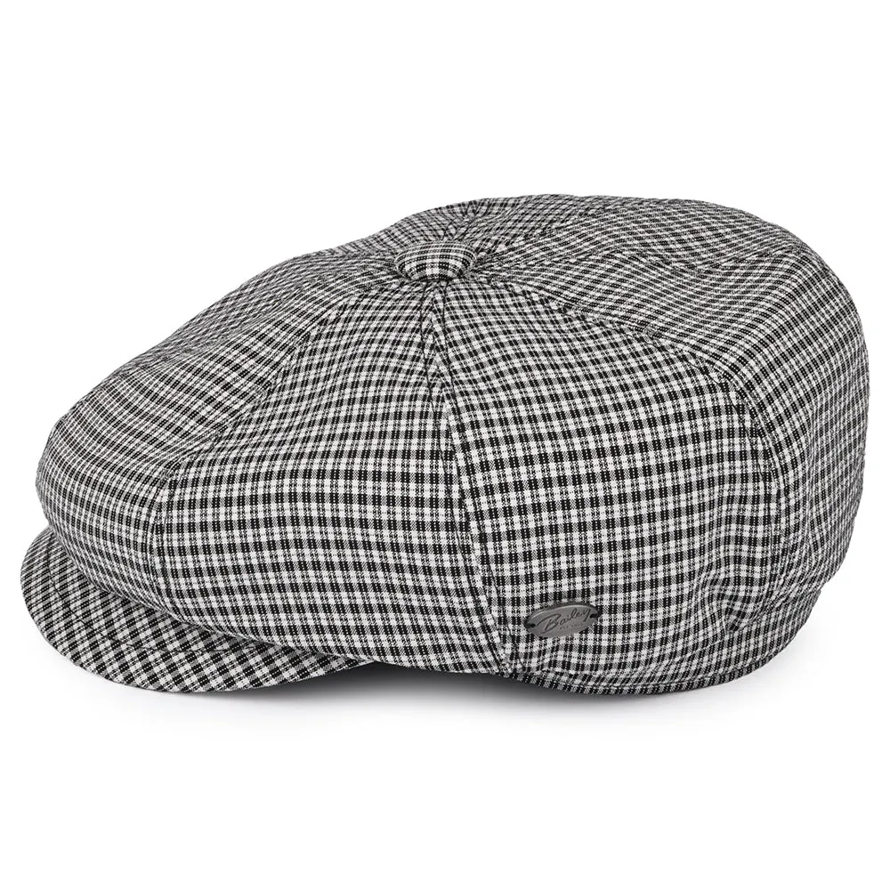 Bailey Hats Laz Seersucker Newsboy Cap - Black-White
