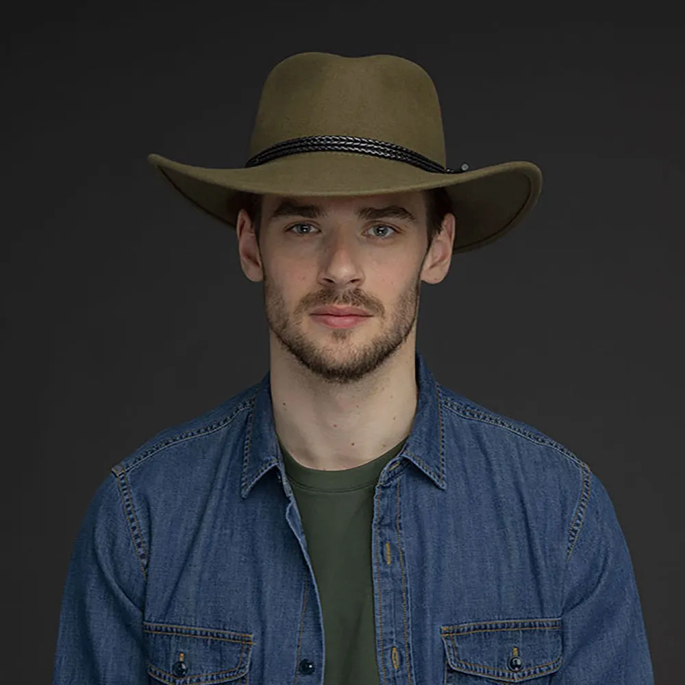 Bailey Hats Piston Wool Felt Outback Hat - Olive