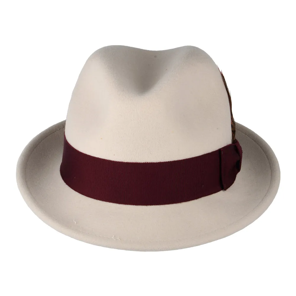 Bailey Hats Tino Crushable Water Repellent Wool Felt Trilby Hat - Beige