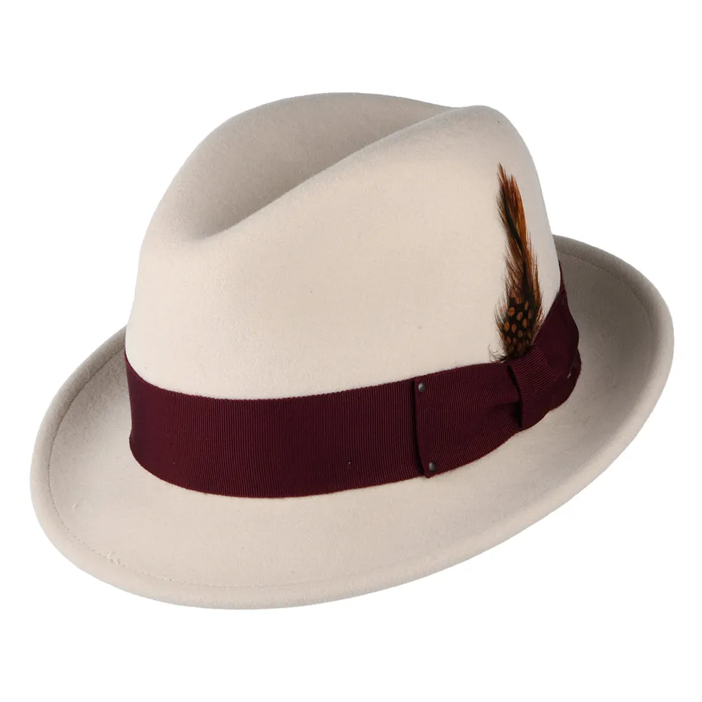 Bailey Hats Tino Crushable Water Repellent Wool Felt Trilby Hat - Beige