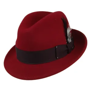 Bailey Hats Tino Crushable Water Repellent Wool Felt Trilby Hat - Port
