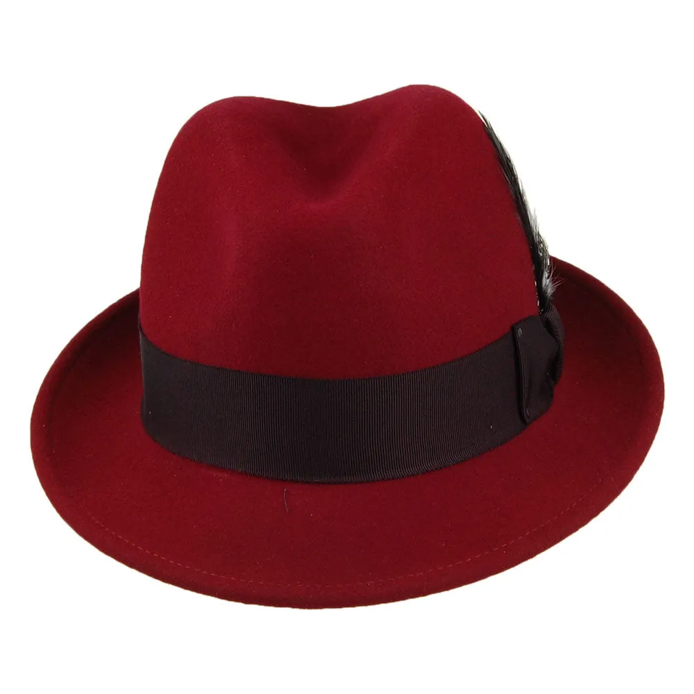 Bailey Hats Tino Crushable Water Repellent Wool Felt Trilby Hat - Port