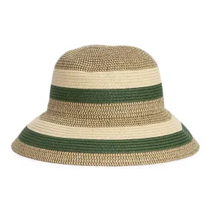 Barbour Hats Daphne Striped Summer Cloche - Olive-Sand