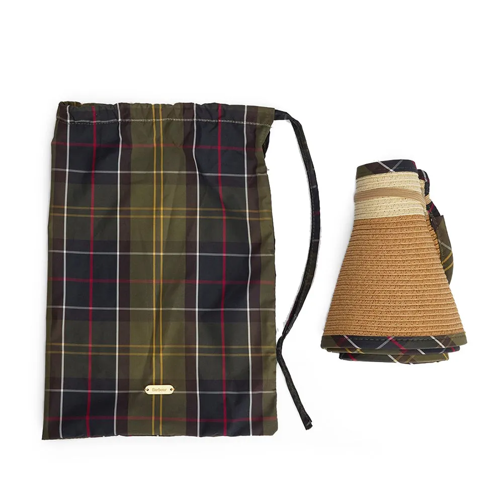 Barbour Hats Elsdon Packable Sun Visor - Natural-Tartan