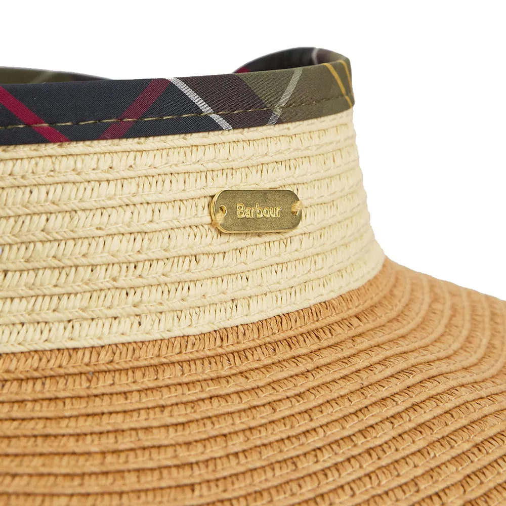 Barbour Hats Elsdon Packable Sun Visor - Natural-Tartan