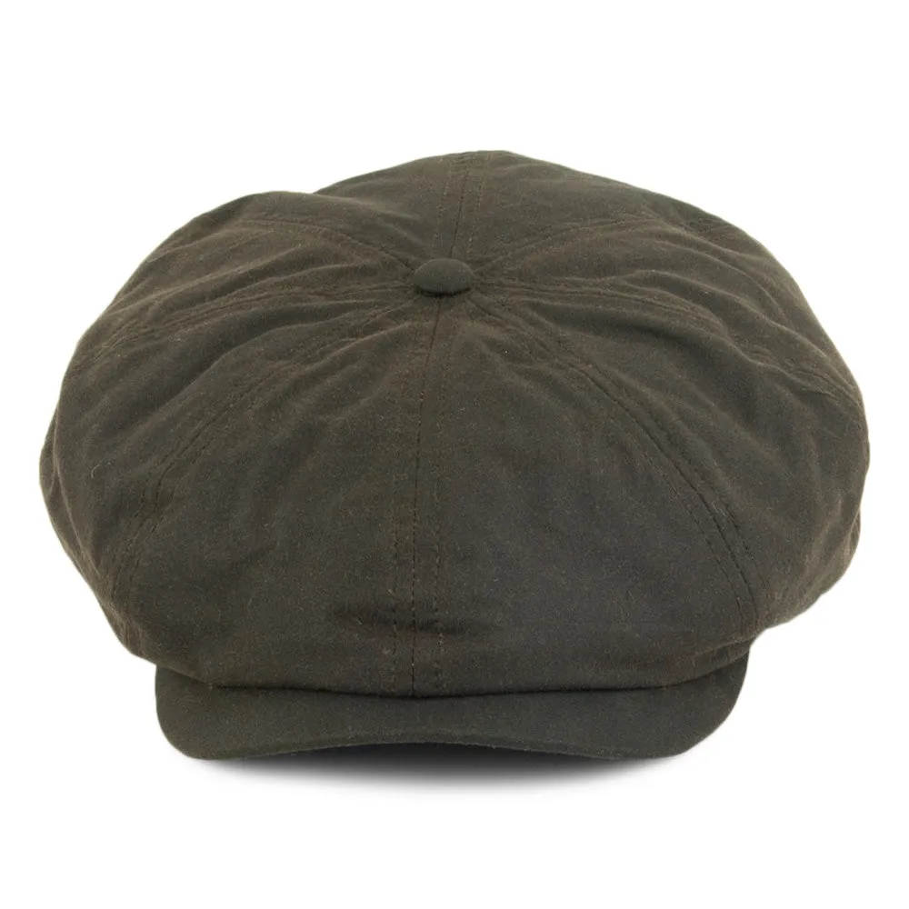 Barbour Hats Guillemot Wax Cotton Newsboy Cap - Olive