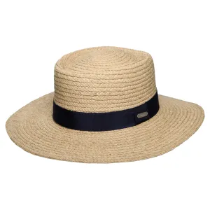 Barbour Hats Lily Straw Boater Hat - Natural-Navy