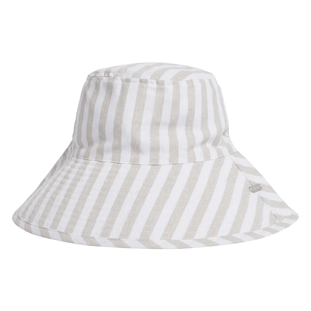 Barbour Hats Millie Striped Wide Brim Sun Hat - Light Sand