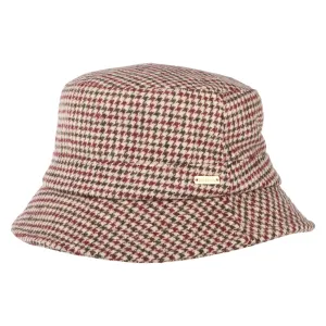 Barbour Hats Noelle Houndstooth Bucket Hat - Wine-Multi