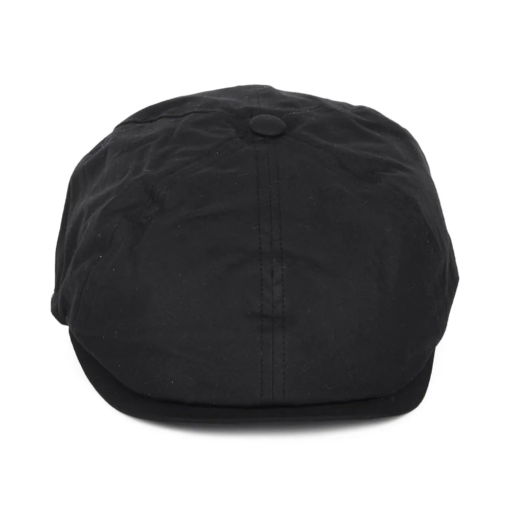 Barbour Hats Portland Waxed Cotton Newsboy Cap - Black