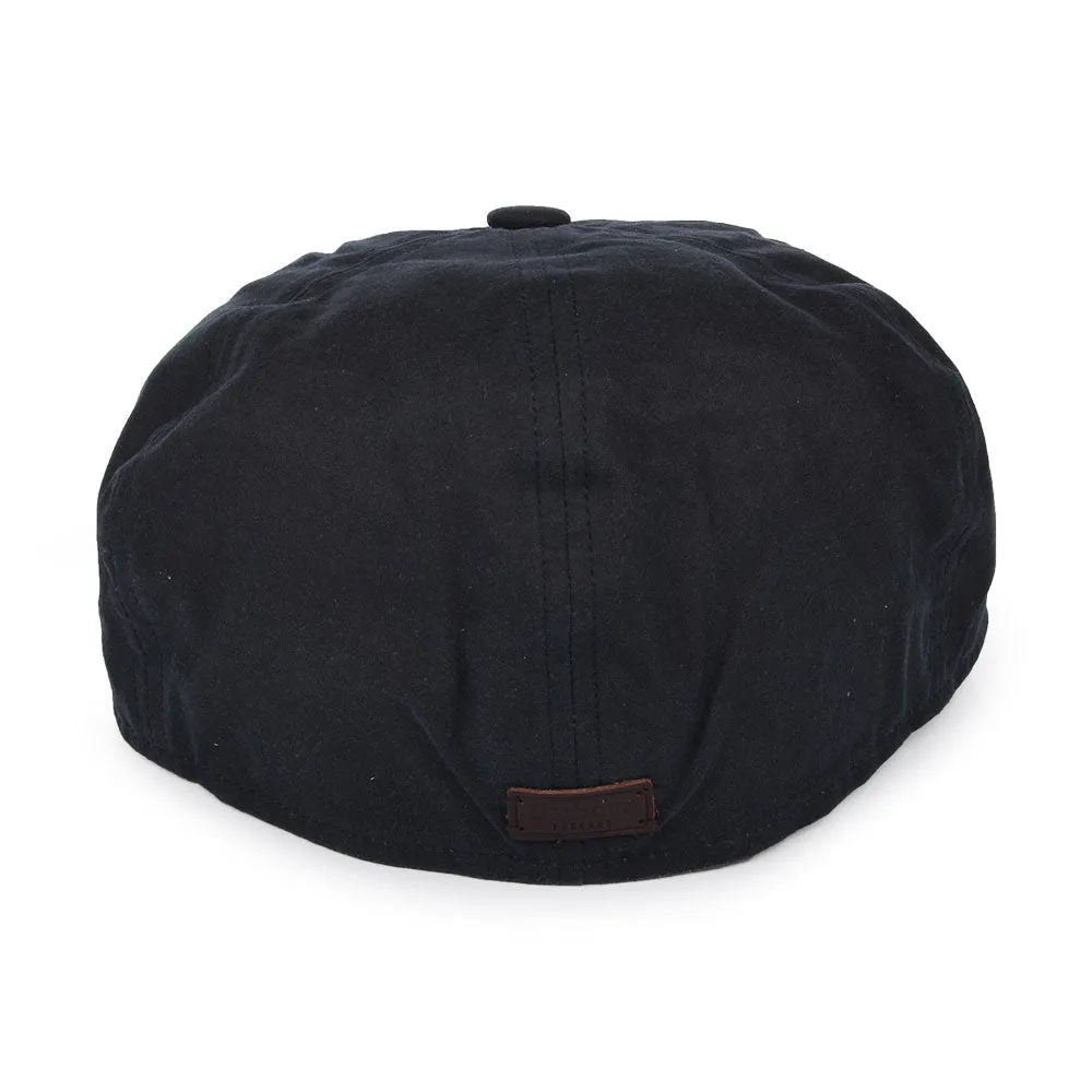Barbour Hats Portland Waxed Cotton Newsboy Cap - Navy Blue