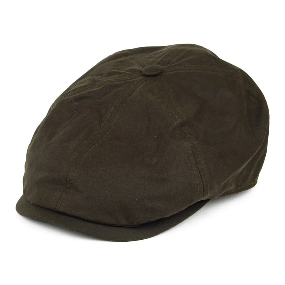 Barbour Hats Portland Waxed Cotton Newsboy Cap - Olive