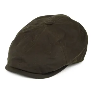Barbour Hats Portland Waxed Cotton Newsboy Cap - Olive