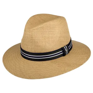 Barbour Hats Rothbury Toyo Straw Fedora Hat - Light Tan