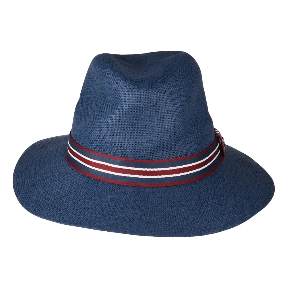 Barbour Hats Rothbury Toyo Straw Fedora Hat - Navy Blue