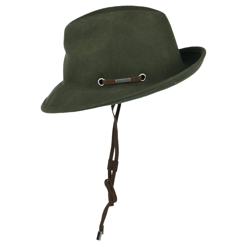 Barts Hats Benver Wool Felt Outback Hat - Olive