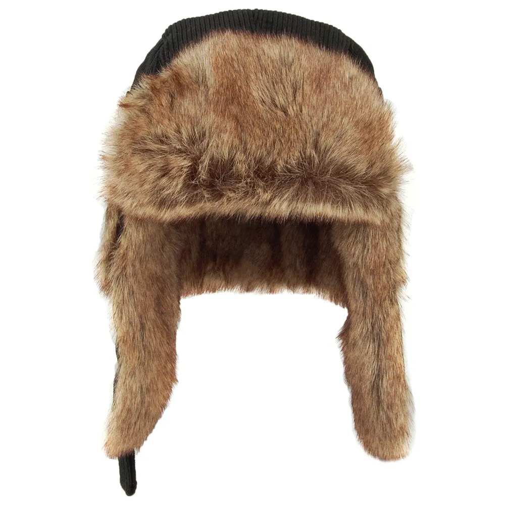 Barts Hats Corduroy Rib Faux Fur Bomber Trapper Hat - Black