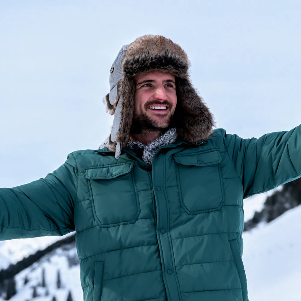 Barts Hats Corduroy Rib Faux Fur Bomber Trapper Hat - Celadon Green