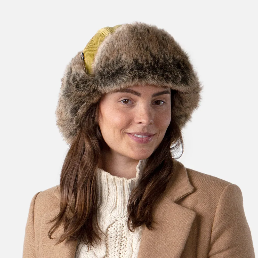Barts Hats Corduroy Rib Faux Fur Bomber Trapper Hat - Ochre