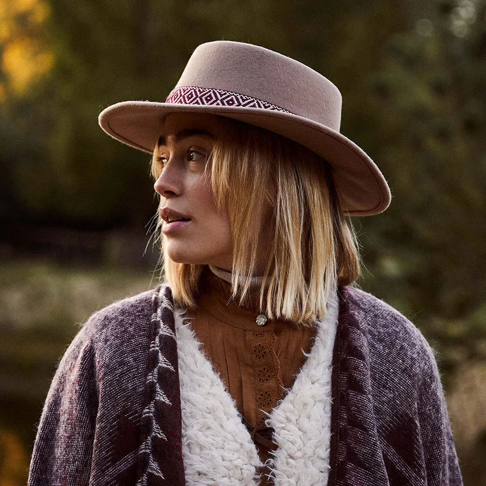 Barts Hats Fawne Wool Felt Boater Hat - Light Brown