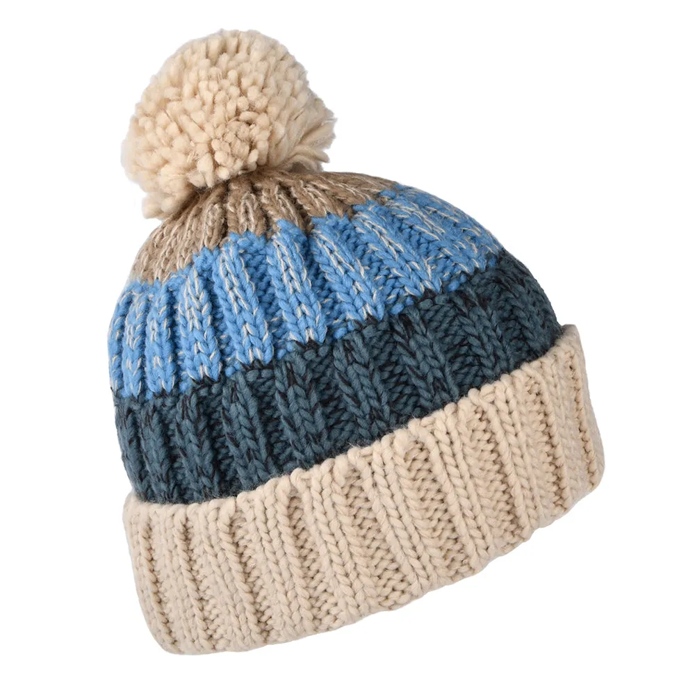 Barts Hats Wilhelm Bobble Hat - Wheat-Blue