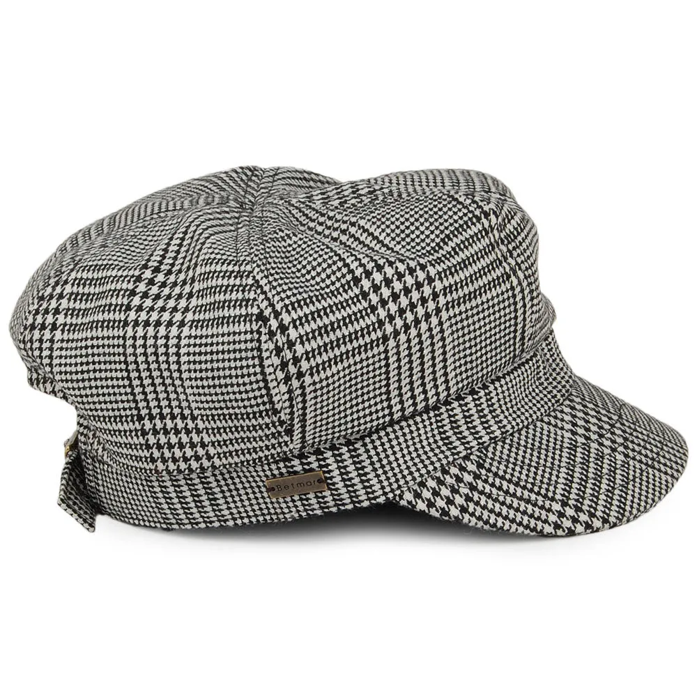 Betmar Hats Boy Meets Girl Glen Plaid Newsboy Cap - Black-White