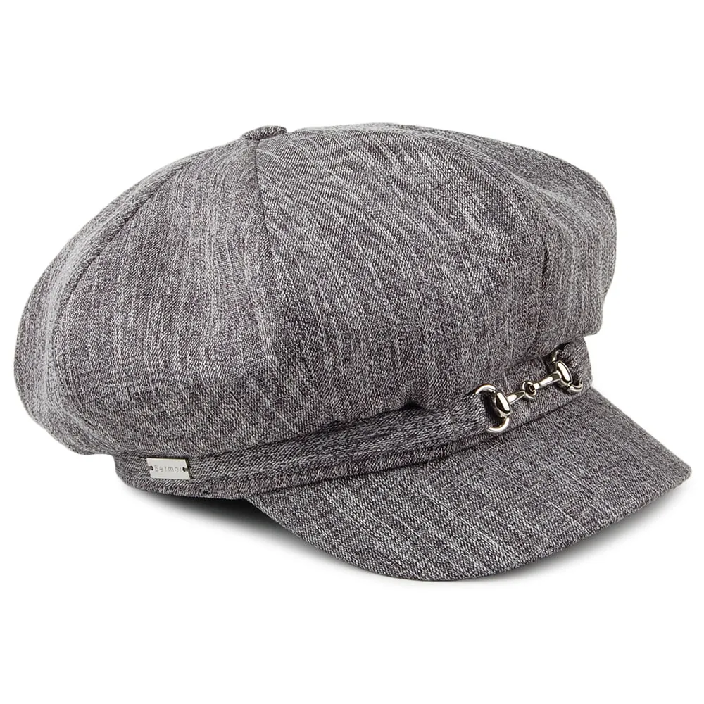 Betmar Hats Jocelyn Baker Boy Cap - Black-White