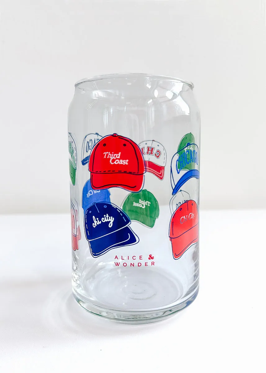 Chicago Baseball Hat Can Glass