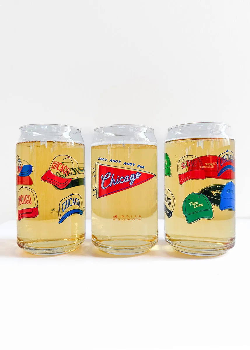Chicago Baseball Hat Can Glass