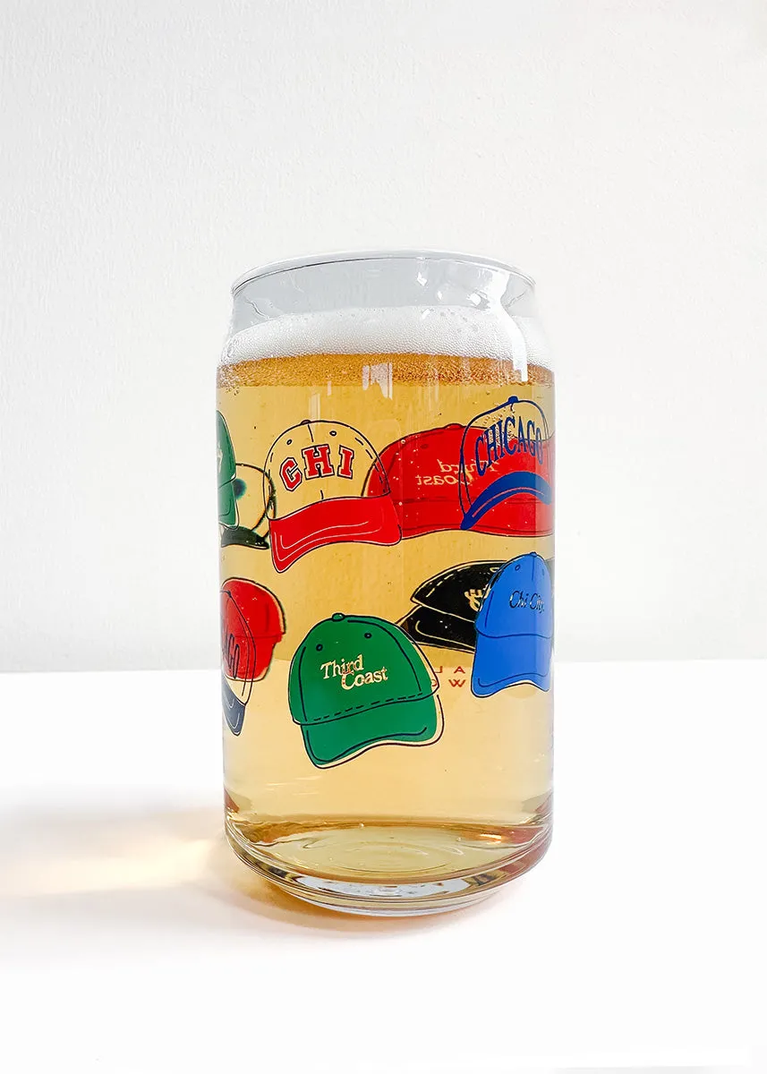 Chicago Baseball Hat Can Glass