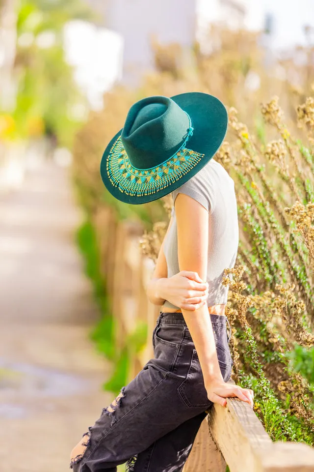 Dark Teal Western Hat