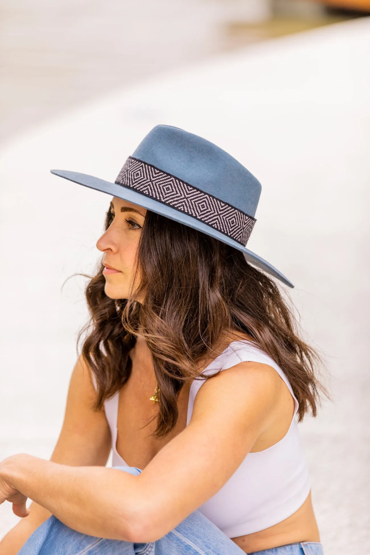 Dusty Blue Western Hat